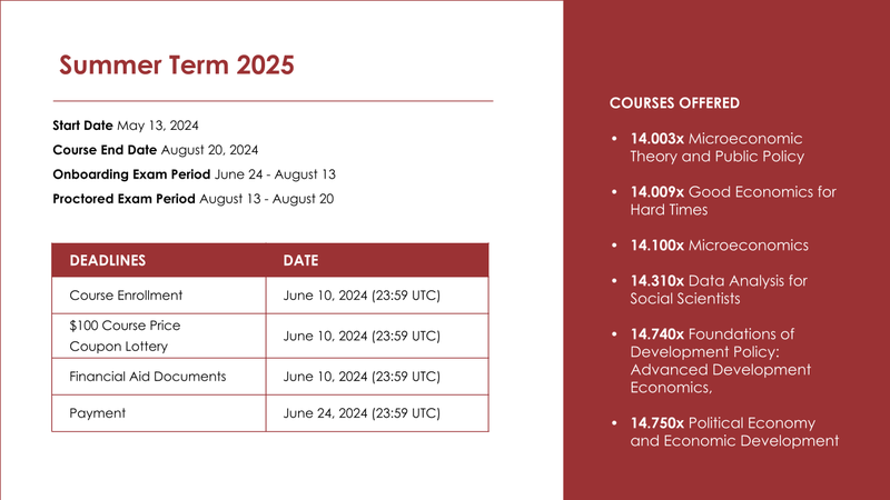 Summer 2025 Course Schedule